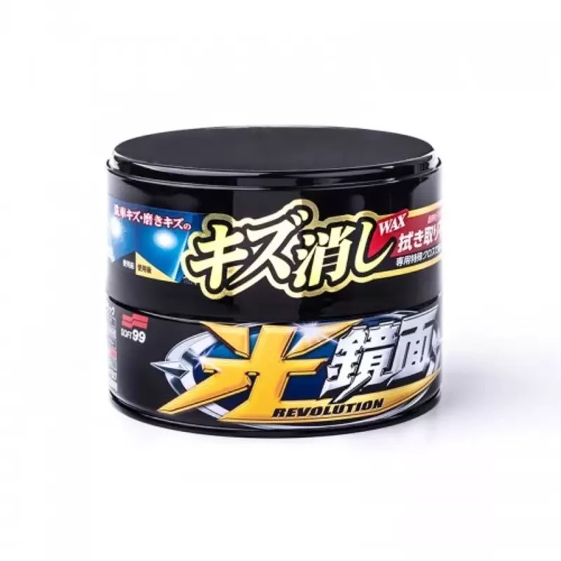 SOFT99 New Scratch Clear Wax Dark 200 gr. + mikrovlákno Ochranný vosk na tmavé laky odstraňující jemné škrábance