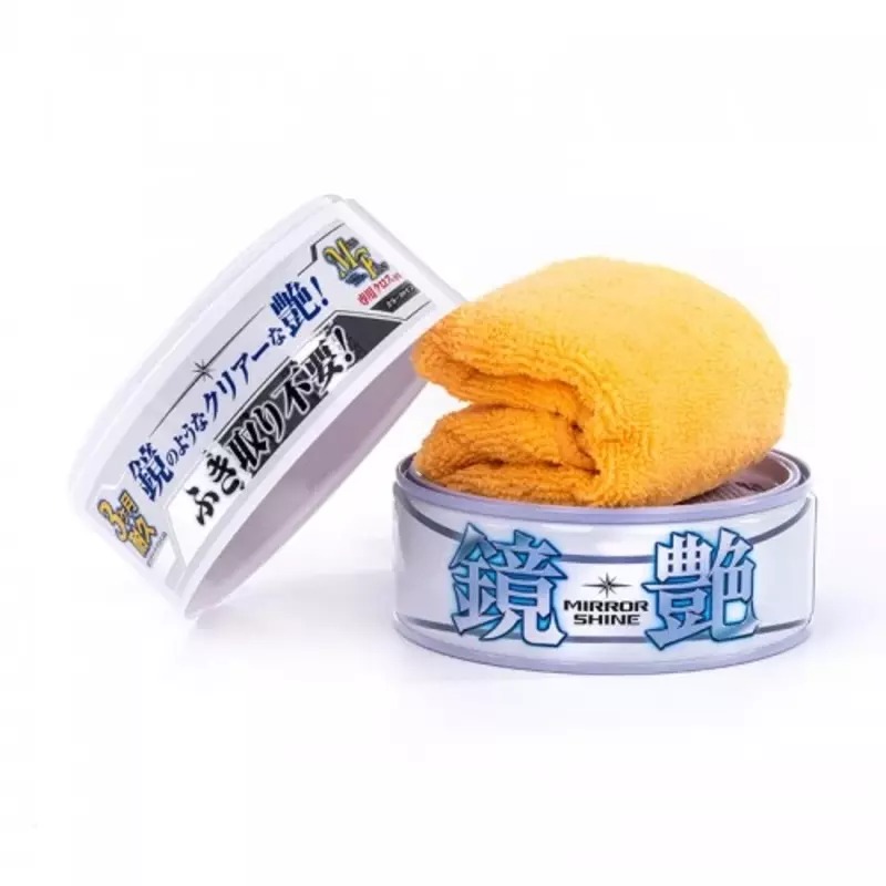 SOFT99 Mirror Shine Wax Light 200gr. syntetický vosk na světlé laky + mikrovlákno