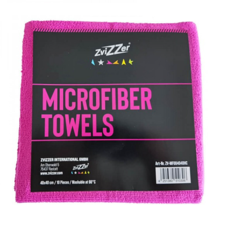 ZviZZer Microfiber 40x40cm Red 10 ks