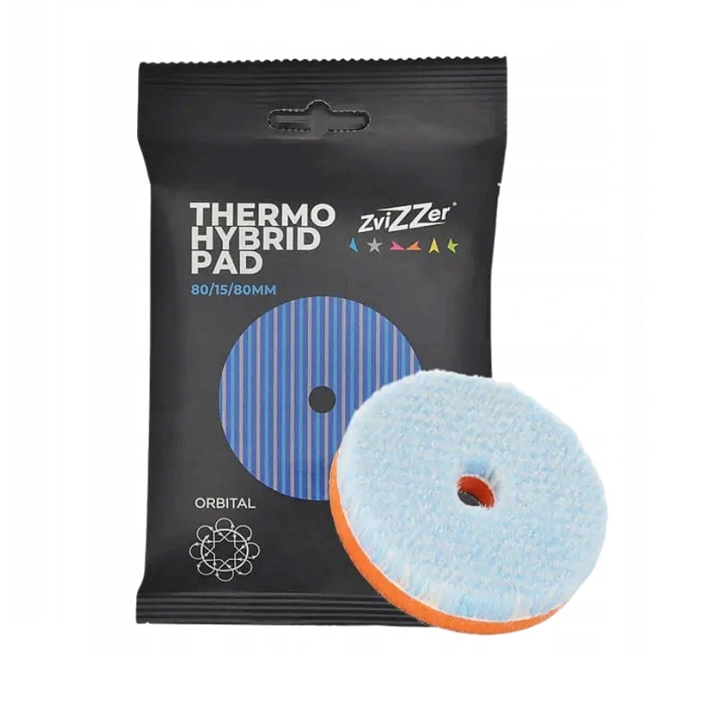ZviZZer Thermo Hybrid Wool pad ORANGE 80 mm Hrubý leštící vlněný pad pro excentrické leštičky