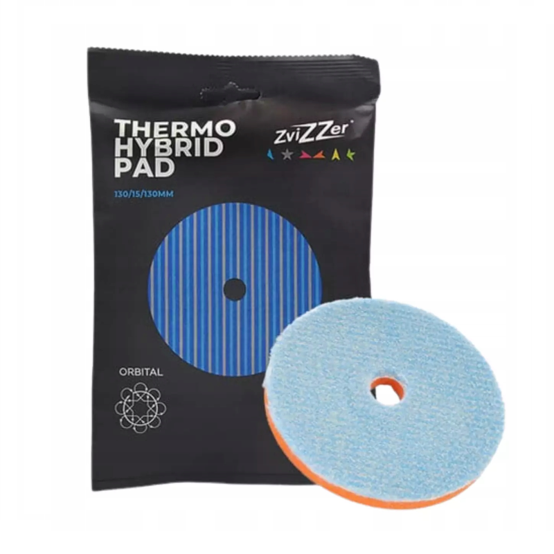 ZviZZer Thermo Hybrid Wool pad ORANGE 130 mm Hrubý leštící vlněný pad pro excentrické leštičky